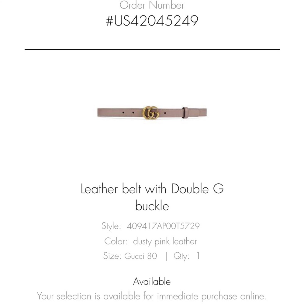 Authentic Double G Buckle Gucci Belt